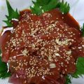 あみほ1979's cooksnap of when they made 俺流のおつまみ！真っ赤な韓国風鰹の刺身.