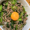 蒼暁☆'s cooksnap of when they made 小松菜ひき肉丼.