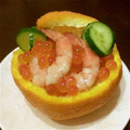 ◇Yurico◇'s cooksnap of when they made おせち ☆海老といくらときゅうりの酢の物.