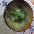 ちゃちゃふく's cooksnap of when they made 菜の花と春キャベツのお味噌汁.
