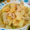 ChimpT's cooksnap of when they made 白菜と鶏の卵とじ.