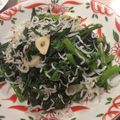marineのママ's cooksnap of when they made 春菊とシラスのにんにく炒め.