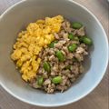 たべものにっき　tabemono's cooksnap of when they made 忙しい日の簡単三色丼.