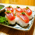 まりみぃ's cooksnap of when they made ウマいよ～♪漬マグロのにぎり寿司.