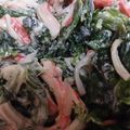 shirokarin's cooksnap of when they made ほうれん草とカニカマのサラダ.