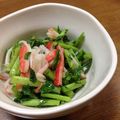 YUKIKI☆'s cooksnap of when they made ❀お弁当に❀大根の茎とカニカマごま油炒め.