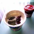 yuuna。。's cooksnap of when they made ヨーグルトに★いちご抹茶.