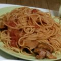 まっつるんるん's cooksnap of when they made ナスとベーコンのトマトソースパスタ☆.