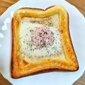 ＊なぁ＊'s cooksnap of when they made 目玉焼きトースト.
