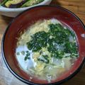 momoco's cooksnap of when they made モロヘイヤと卵のフワトロ～なスープ☆.