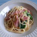 ＠ももこ's cooksnap of when they made 菜の花とベーコンのペペロンチーノ風パスタ.