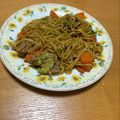 おかめなっとう's cooksnap of when they made レンジで4分！もちもち焼きそば.