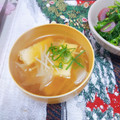 めみたん☆'s cooksnap of when they made 厚揚げ・キャベツ・えのき茸のお味噌汁♬.