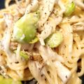 れそそ's cooksnap of when they made そら豆と舞茸のクリームパスタ.