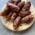 Moggieneko's cooksnap of when they made パクチーと豚ひき肉のエスニック串焼き.