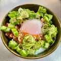 azbjbn's cooksnap of when they made ヘルシー！納豆キムチ温泉卵オクラ.