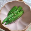 crr611's cooksnap of when they made 驚く美味しさ！やみつき＊丸ごと塩オクラ.