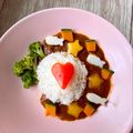 悠LOVE航's cooksnap of when they made カフェご飯風カレー盛り付け方＊野菜添え.