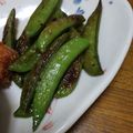 yumihuar's cooksnap of when they made ポリポリうまぁ～！　焼きスナップエンドウ.