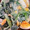 クック3UQU4Q☆'s cooksnap of when they made ほうれん草とたまごのめんつゆ胡麻マヨ♩.
