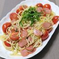 umemodoki's cooksnap of when they made 大葉とフレッシュトマトの和風パスタ.