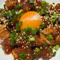 TeaChan214's cooksnap of when they made カツオたたきの月見ユッケ.