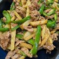 RIKOTORA's cooksnap of when they made 細切りじゃが芋とピーマン豚肉の青椒肉絲風.