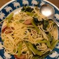 ビバリー's cooksnap of when they made ランチに♪小松菜とベーコンの和風パスタ.