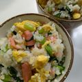 往きつ戻りつ's cooksnap of when they made 簡単混ぜるだけ☆鮭と小松菜と卵の混ぜご飯.