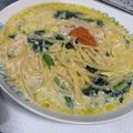 クックQKP400☆'s cooksnap of when they made ワンパン☆かねふく明太子のクリームパスタ.