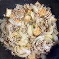 ママメイン！時々子供's cooksnap of when they made 節約！豚こまと厚揚げのすき焼き風.