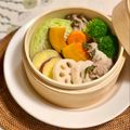 コムギ大好き's cooksnap of when they made 豚バラの梅しそ巻きと彩り野菜のせいろ蒸し.