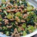 まえゆりひ's cooksnap of when they made 味付け簡単！大根の葉っぱと豚ひき肉炒め.