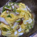 sæki's cooksnap of when they made かきたまそば♪とろとろ卵で美味♪.