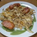 えりこ82☆'s cooksnap of when they made 忙しい朝に！もやしとウインナーの卵炒め♡.