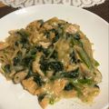 ⊿ルウ's cooksnap of when they made 簡単よ★サーモンとほうれんそうのパスタ★.