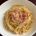 ママメイン！時々子供's cooksnap of when they made 混ぜるだけ…超簡単♡鮭のクリームパスタ♡.