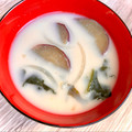 悠LOVE航's cooksnap of when they made さつま芋&ほうれん草と玉ねぎのお味噌汁.