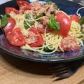 ゆきんこ1097's cooksnap of when they made 簡単！トマトとバジルの冷製パスタ.