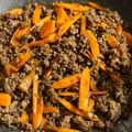 ame-ikuru's cooksnap of when they made ひき肉とにんじん炒め.