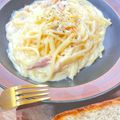 田舎の主婦あられママ's cooksnap of when they made ワンパン！生クリーム不要カルボナーラ.