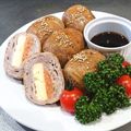 クックUR9L2V☆'s cooksnap of when they made 明太チーズと大葉の肉巻照り焼き.