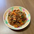 クック4P73QB☆'s cooksnap of when they made カボチャとひき肉の甘辛炒め.