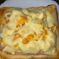 コバミツ's cooksnap of when they made ゆで卵とハムとチーズのボリュームトースト.