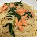 コハダちゃん's cooksnap of when they made スモークサーモンほうれん草クリームパスタ.