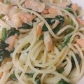 suechuss's cooksnap of when they made 簡単よ★サーモンとほうれんそうのパスタ★.