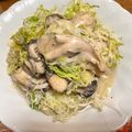 クック8J0LFQ☆'s cooksnap of when they made カット野菜◎千切りキャベツで牡蠣の酒蒸し.