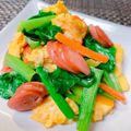 ☆３匹の子ぶた☆'s cooksnap of when they made お弁当に❤小松菜と卵ウインナーのマヨ醤油.