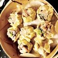 leoma's cooksnap of when they made せいろで蒸す普通の焼売と包まない花焼売.