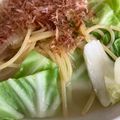 わんあみ's cooksnap of when they made キャベツとアスパラの白だしスープパスタ.